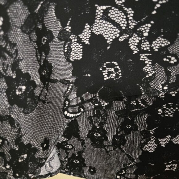 Club Monaco Claribel Layered Look Floral Merino Wool Sweater Charcoal Size XS - Picture 8 of 10